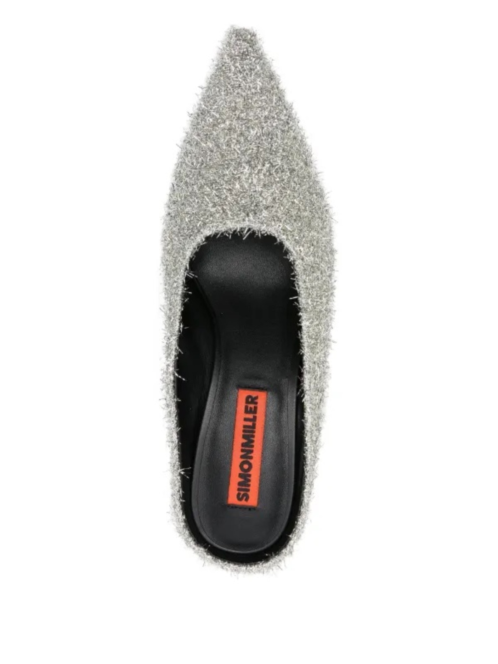 Simon Miller Tinsel Pointed Gala Kitten Heel Mule Metallic Silver Size 40 / 10 - Picture 3 of 9